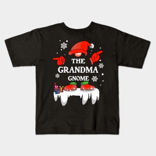 Grandma Gnome Buffalo Plaid Matching Family Christmas Pajama Kids T-Shirt